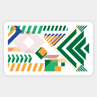 Geometric abstract background. With the concept of 4 corners and solid colors without gradation. Sticker